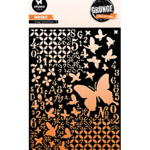 SL-GR-MASK257 Butterflies Grunge Collection nr.257