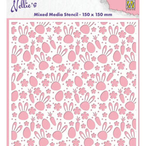 Mixed Media Stencil, Bunny's Carrots