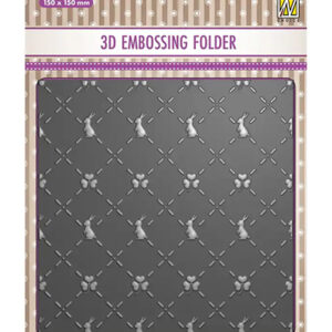 52898 - Nellie's Choice 3D Embossing Folder Bunny's and Clovers