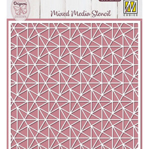 Mixed Media Stencil, Origami Triangles