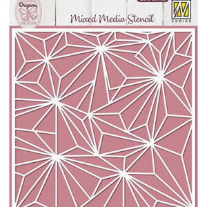 Mixed Media Stencil, Origami Stars