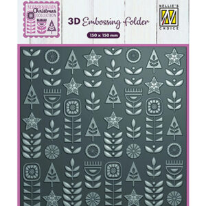 53419 - Nellie's Choice 3D Embossing folder Scandinavian Flowers