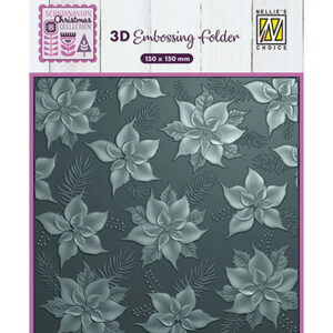 53423 - Nellie's Choice 3D Embossing folder Poinsettia