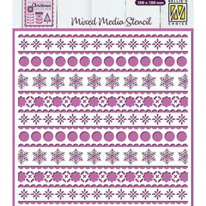 Mixed Media Stencil, Scandinavian Flowers