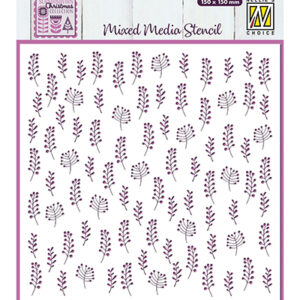 Mixed Media Stencil, Leaves