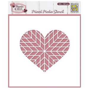 Mixed Media Stencil, Geo Heart