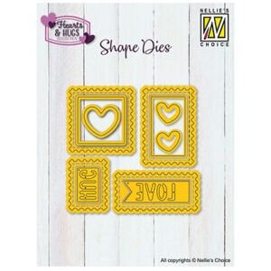 Shape Dies, Postal Stamps with Hearts
