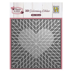53541 - Nellie's Choice 3D Embossing Folder Geo Heart