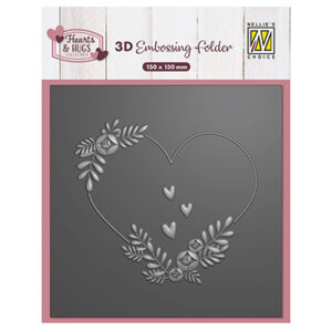 53543 - Nellie's Choice 3D Embossing Folder Flower Heart