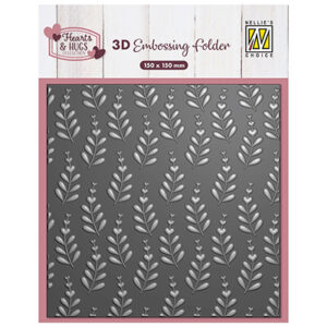 53544 - Nellie's Choice 3D Embossing Folder Heart Branches