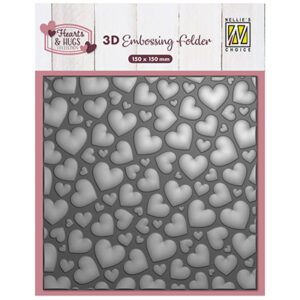 53545 - Nellie's Choice 3D Embossing Folder Pop Up Hearts