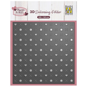 53546 - Nellie's Choice 3D Embossing Folder Hugs & Kisses