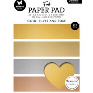 SL-ES-PP210 StudioLight Foil Paper Pad Gold, silver and rose Essentials nr.210