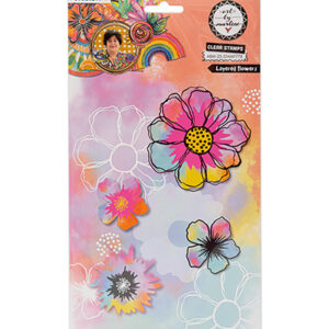 ABM-25-STAMP778 - ABM Clear Stamp Layered Flowers Art By Marlene nr.778