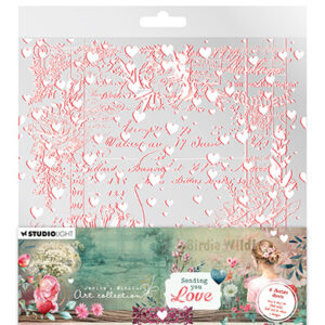 JMA-SYL-ACS12 - JMA Acetate sheets White & Soft Red Sending You Love nr.12