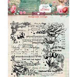 JMA-SYL-STAMP797 - JMA Clear stamps Background Collage Sending You Love nr.797