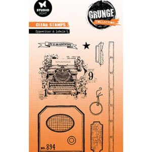 SL-GR-STAMP826 - SL Clear Stamp Typewriter & Labels Grunge Collection nr.826