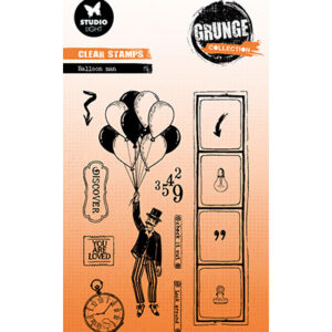 SL-GR-STAMP827 - SL Clear Stamp Ballon Man Grunge Collection nr.827