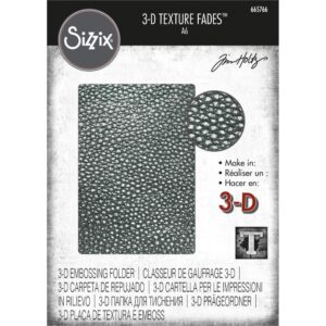 665766 Sizzix 3-D Texture Fades Embossing Folder Cracked Leather by Tim Holtz