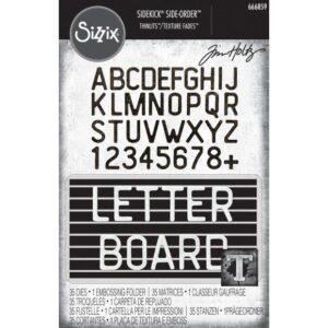 666859 2D Texture Fades Thinlits Die by Tim Holtz Vault Side Order Letterboard (1+35pcs)