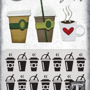 666862 2D Texture Fades Thinlits Die by Tim Holtz Vault Side Order Fresh Brewed (1+11pcs)