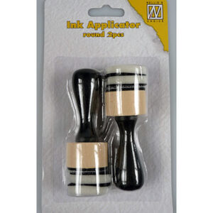 Ink applicator, rond 2 pcs. + 4 foam kussentjes