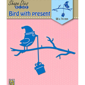 Shape Dies Blue Bird with present 98x74mm
