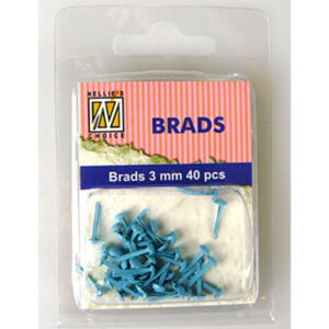 Floral Brads 3mm Baby blue