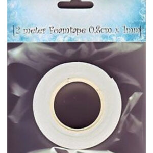 Foamtape 1mm dubbelzijdig klevend 8mm x 2 mtr