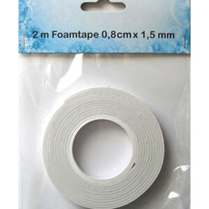 Foamtape 1,5mm dubbelzijdig klevend 8mm x 2 mtr