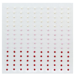 Adhesive half pearls 150 pcs 2mm 3 tinten rood