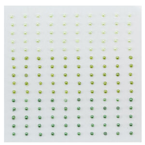 Adhesive half pearls 150 pcs 2mm 3 tinten groen