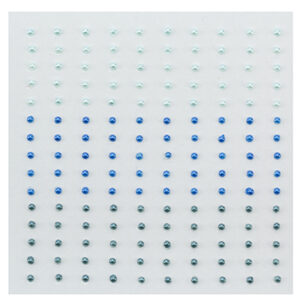 Adhesive half pearls 150 pcs 2mm 3 tinten blauw