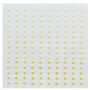 Adhesive half pearls 150 pcs 2mm 3 tinten geel/goud