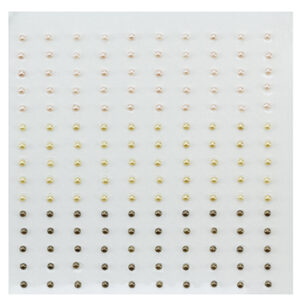 Adhesive half pearls 150 pcs 2mm 3 tinten bruin
