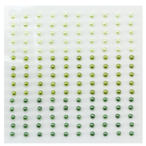 Adhesive half pearls 150 pcs 3mm 3 tinten groen
