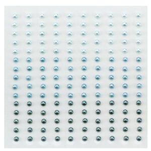 Adhesive half pearls 150 pcs 3mm 3 tinten blauw