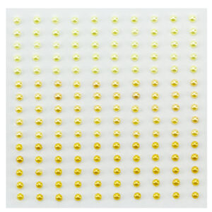 Adhesive half pearls 150 pcs 3mm 3 tinten geel/goud