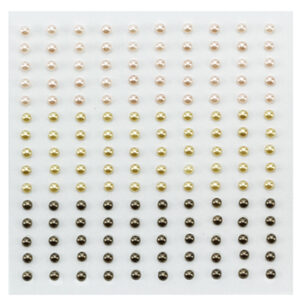 Adhesive half pearls 150 pcs 3mm 3 tinten bruin
