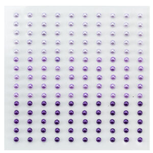 Adhesive half pearls 150 pcs 3mm 3 tinten paars