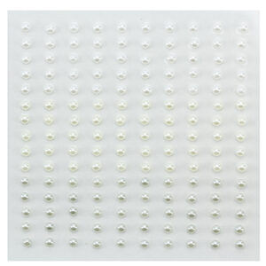 Adhesive half pearls 150 pcs 3mm 3 tinten wit