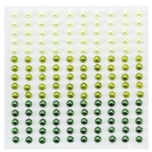 Adhesive half pearls 150 pcs 4mm 3 tinten groen