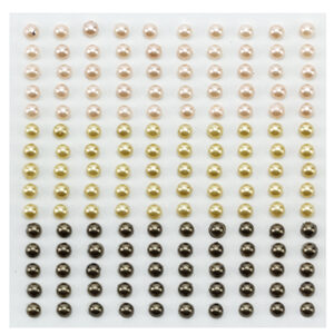Adhesive half pearls 150 pcs 4mm 3 tinten bruin