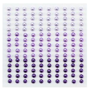 Adhesive half pearls 150 pcs 4mm 3 tinten paars
