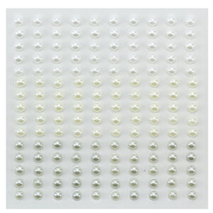 Adhesive half pearls 150 pcs 4mm 3 tinten wit
