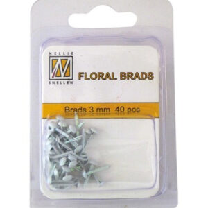 Floral Glitter Brads 3mm Wit