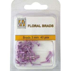 Floral Glitter Brads 3mm Roze