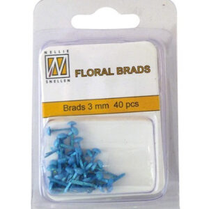 Floral Glitter Brads 3mm Blauw