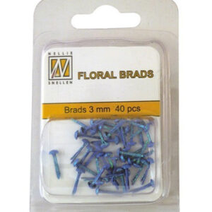 Floral Glitter Brads 3mm Saffierblauw
