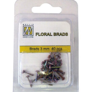 Floral Glitter Brads 3mm Bruin